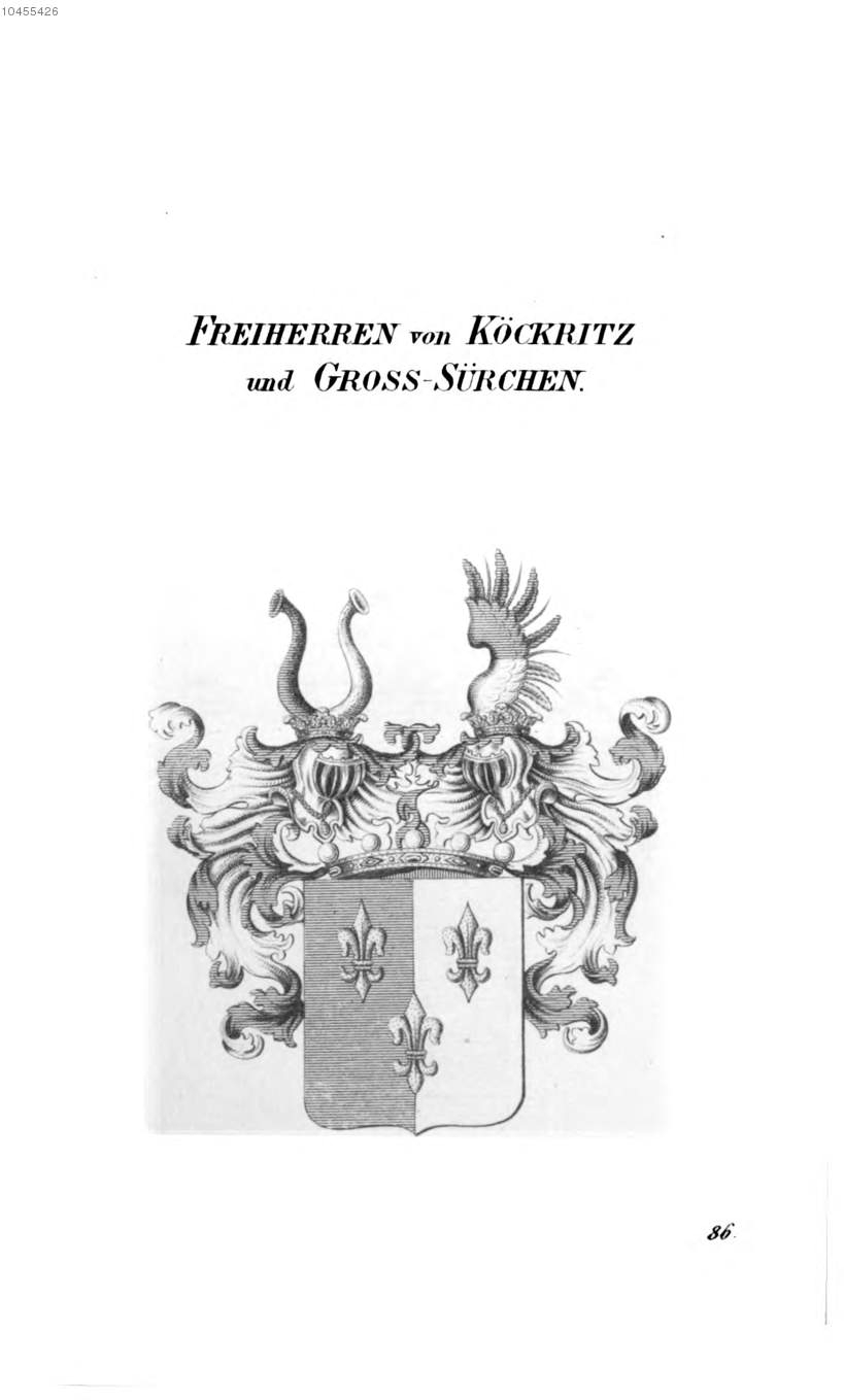 Köckritz und Gross Sürchen — Tyroff オーストリア君主国紋章集の原図