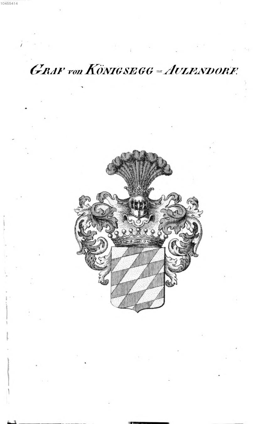 Königsegg Aulendorf — Tyroff オーストリア君主国紋章集の原図