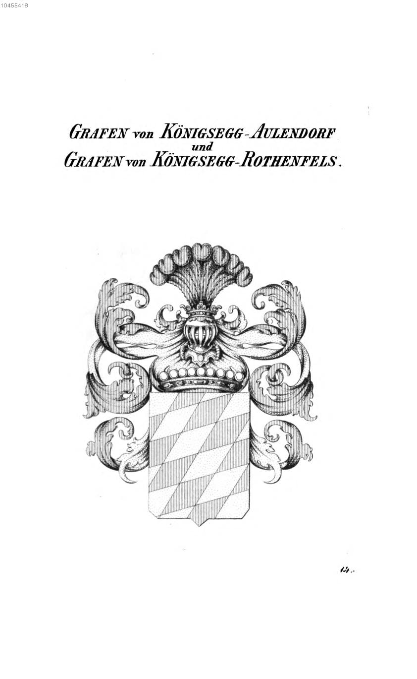 Königsegg Aulendorf Königsegg Rothenfels — Tyroff オーストリア君主国紋章集の原図