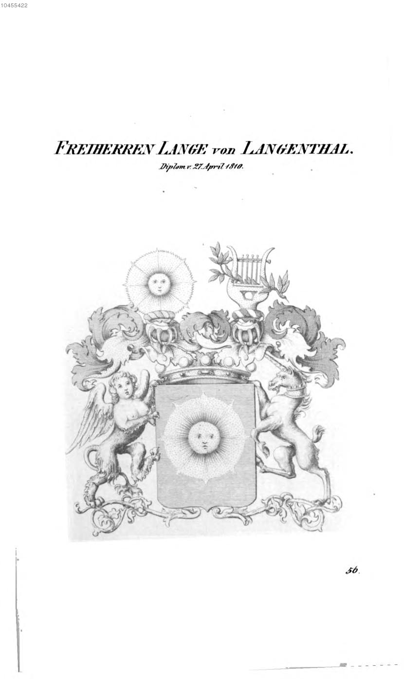 Lange von Langenthal — Tyroff オーストリア君主国紋章集の原図