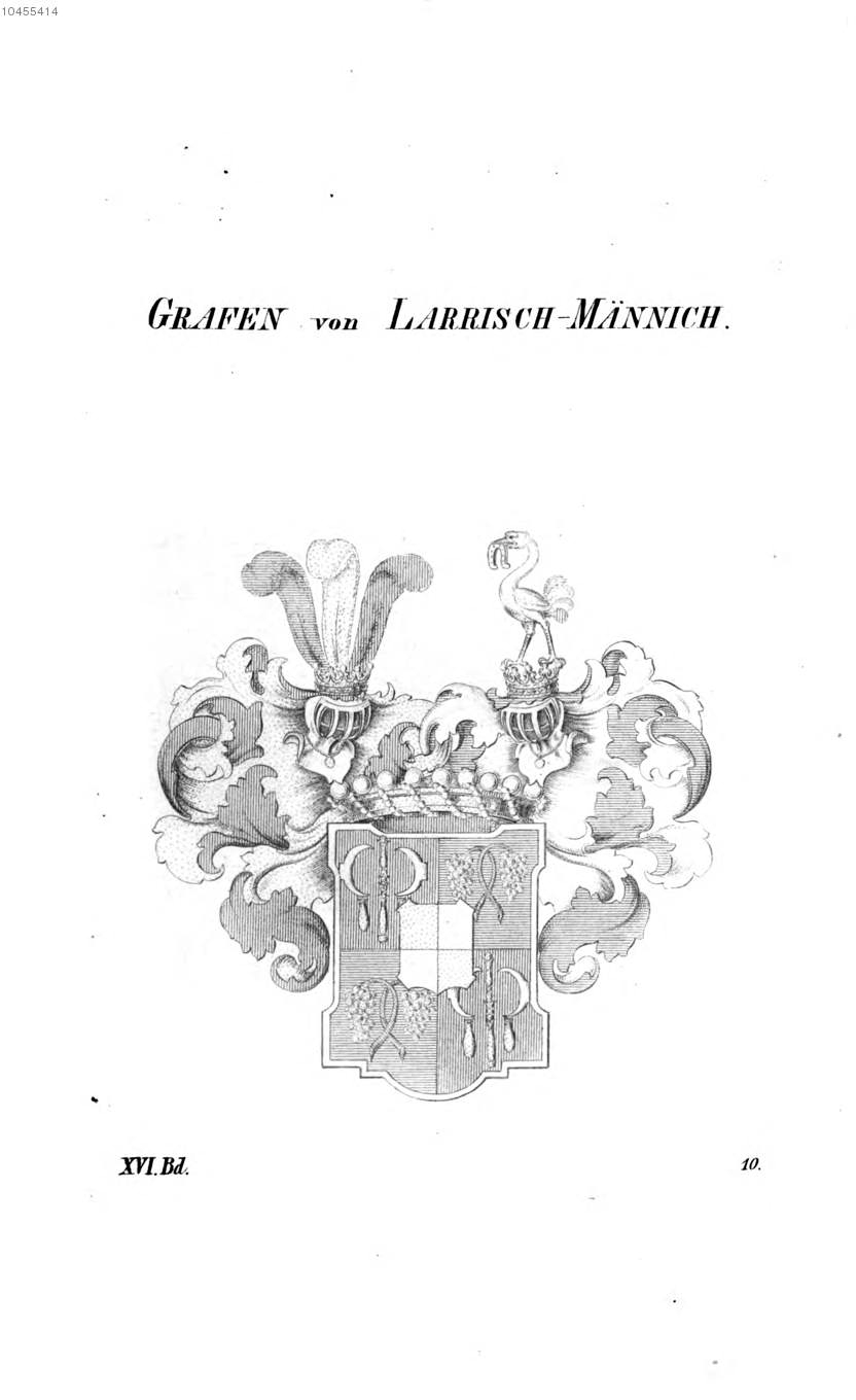Larrisch Männich Larisch Mönnich — Tyroff オーストリア君主国紋章集の原図