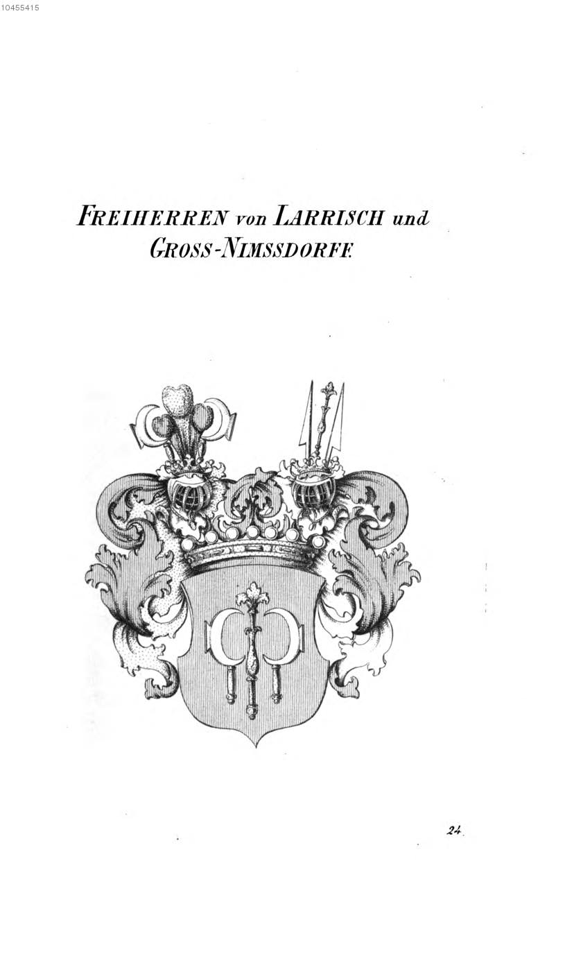 Larrisch und Gross Nimssdorff — Tyroff オーストリア君主国紋章集の原図