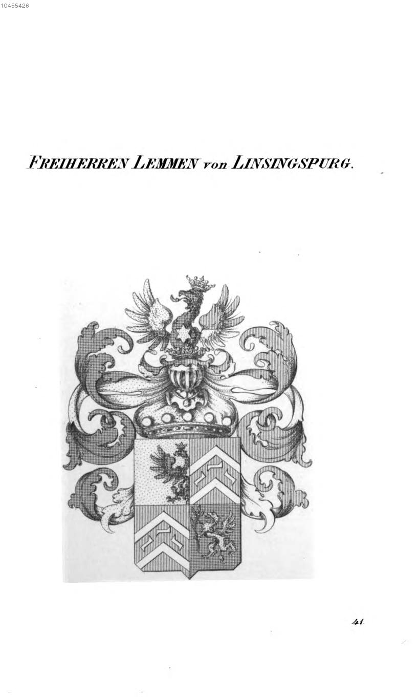 Lemmen von Linsingspurg — Tyroff オーストリア君主国紋章集の原図