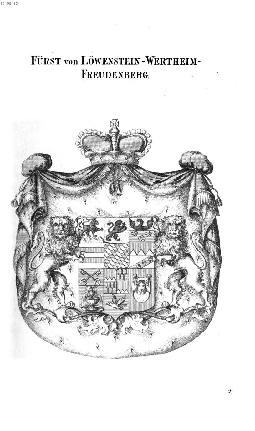 Löwenstein Wertheim Freudenberg — Tyroff オーストリア君主国紋章集の原図
