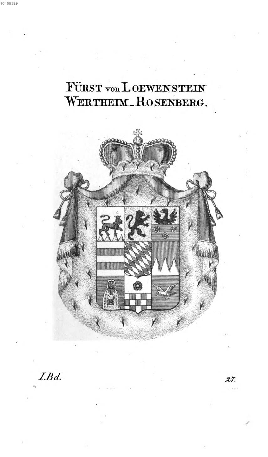 Löwenstein Wertheim Rosenberg — Tyroff オーストリア君主国紋章集の原図