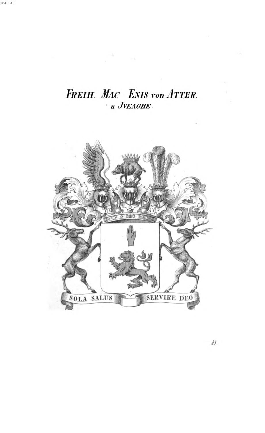 Mac Enis von Atter und Iveaghe — Tyroff オーストリア君主国紋章集の原図