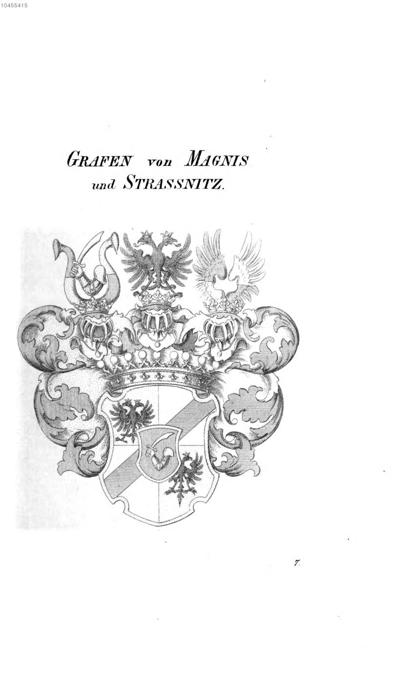 Magnis und Strassnitz — Tyroff オーストリア君主国紋章集の原図