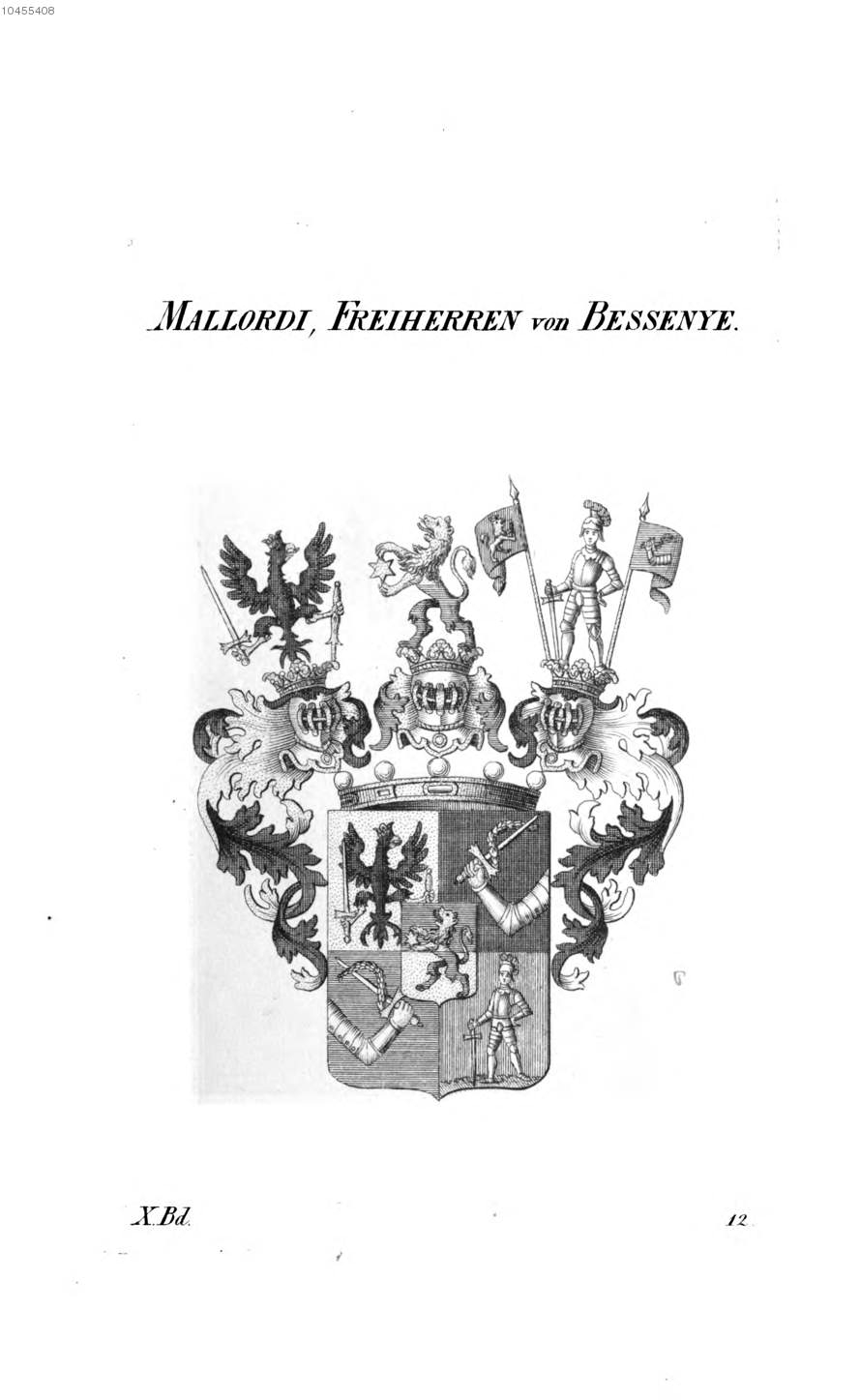 Mallordi Frhr von Bessenye — Tyroff オーストリア君主国紋章集の原図