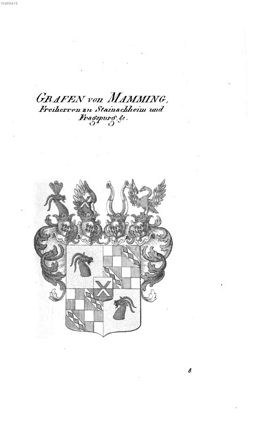 Mamming Stainachheim und Fragspurg — Tyroff オーストリア君主国紋章集の原図