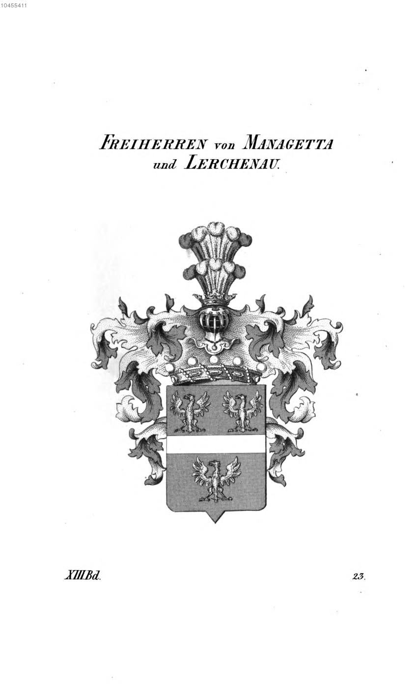 Managetta und Lerchenau — Tyroff オーストリア君主国紋章集の原図