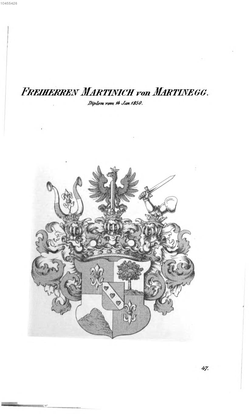 Martinich von Martinegg — Tyroff オーストリア君主国紋章集の原図