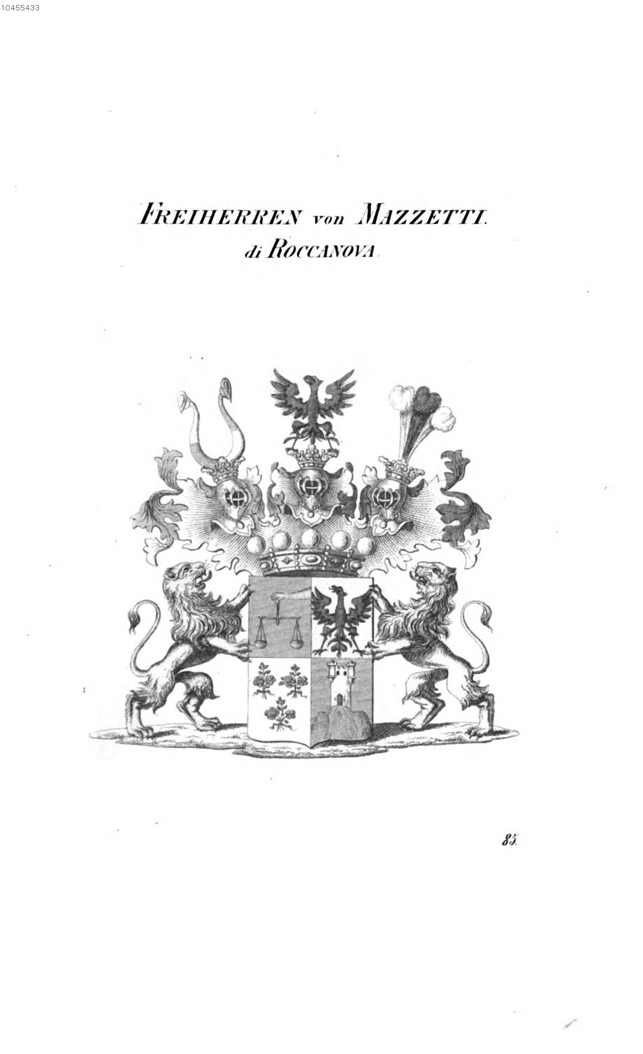 Mazzetti Di Roccanova — Tyroff オーストリア君主国紋章集の原図