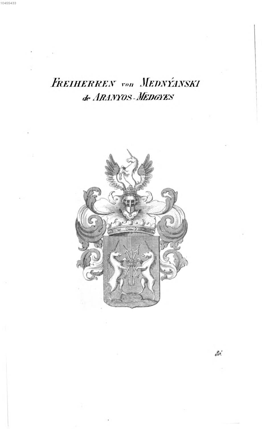Mednyansky de Aranyos Medgyes — Tyroff オーストリア君主国紋章集の原図