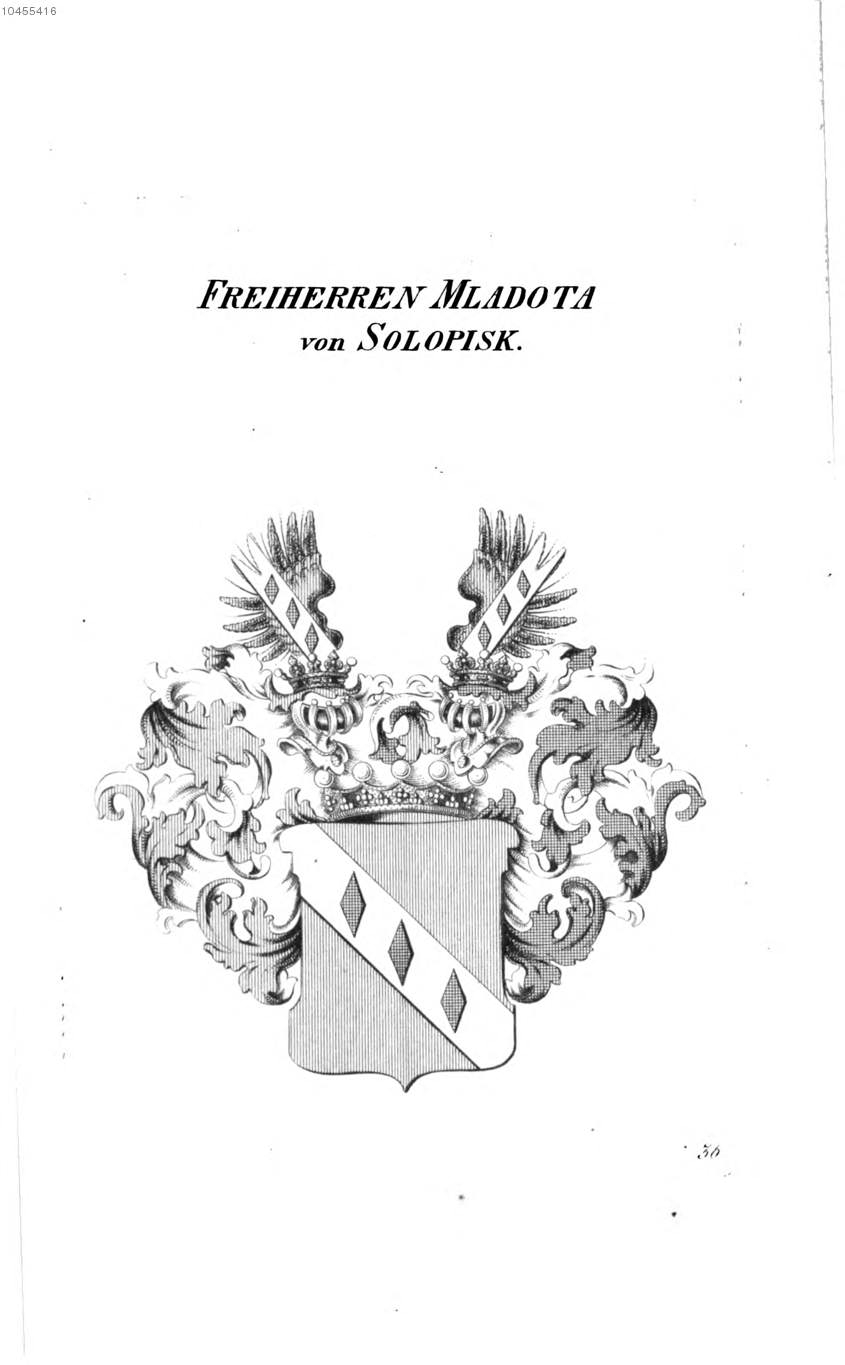 Mladota von Solopisk — Tyroff オーストリア君主国紋章集の原図