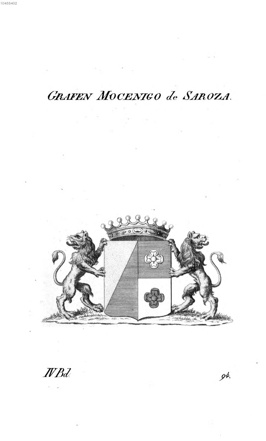 Mocenigo de Saroza — Tyroff オーストリア君主国紋章集の原図