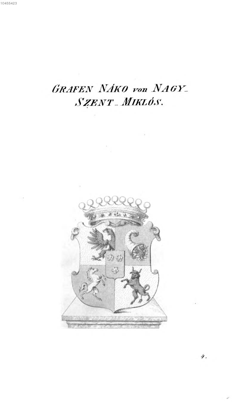 Nako von Nagy Szent Miklos — Tyroff オーストリア君主国紋章集の原図
