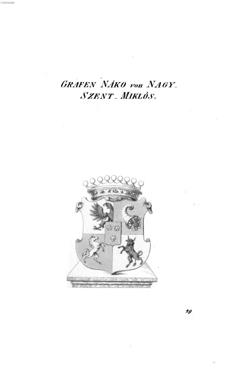 Nako von Nagy Szent Miklos 2 — Tyroff オーストリア君主国紋章集の原図
