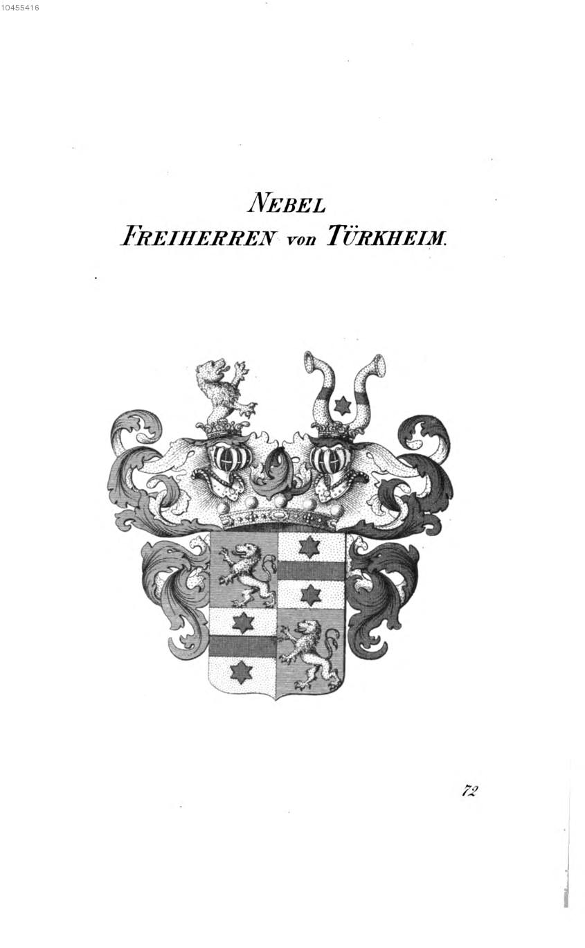 Nebel von Türkheim — Tyroff オーストリア君主国紋章集の原図