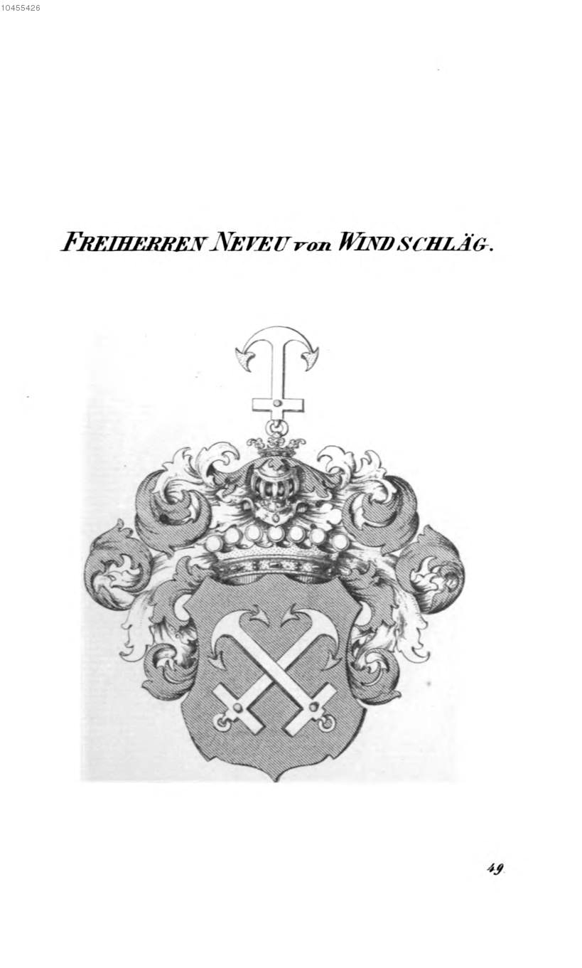 Neveu von Windschläg — Tyroff オーストリア君主国紋章集の原図