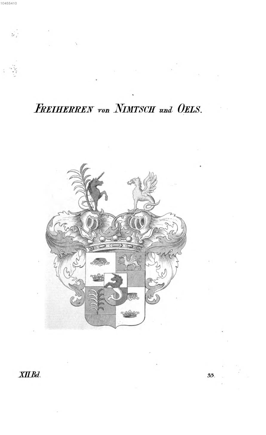 Nimtsch und Oels — Tyroff オーストリア君主国紋章集の原図