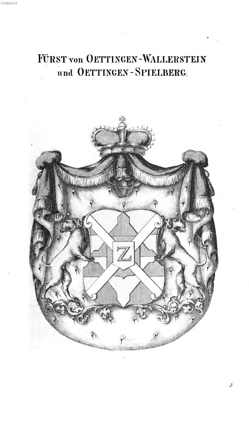 Oettingen Wallerstein Oettingen Spielberg — Tyroff オーストリア君主国紋章集の原図