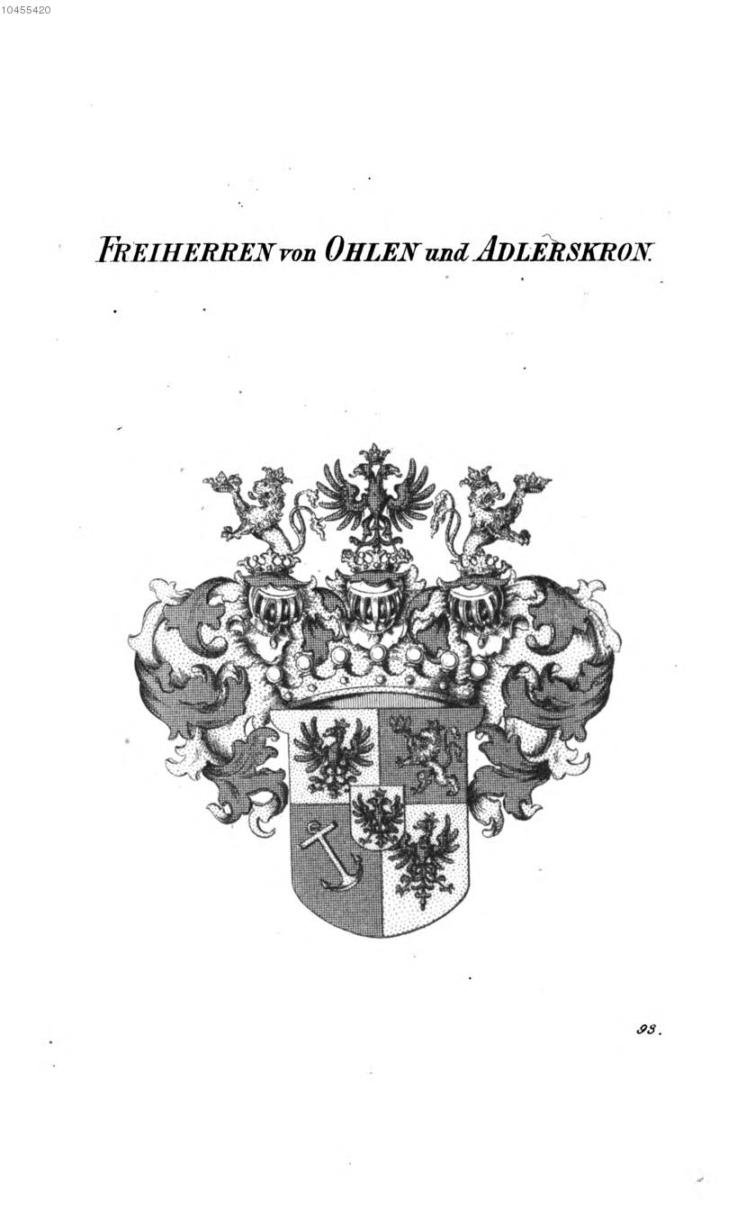 Ohlen und Adlerskron — Tyroff オーストリア君主国紋章集の原図