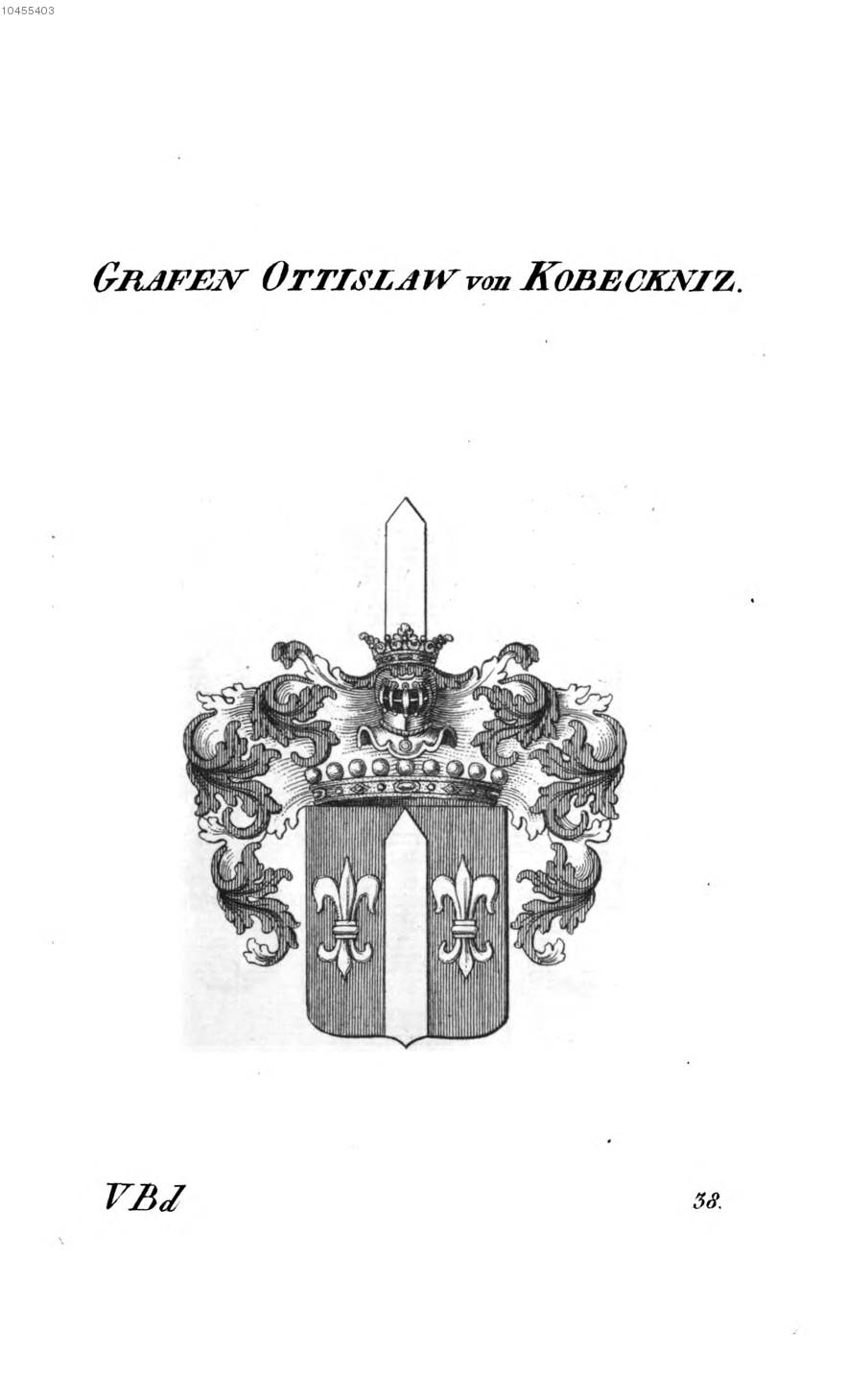 Ottislaw von Kobeckniz — Tyroff オーストリア君主国紋章集の原図