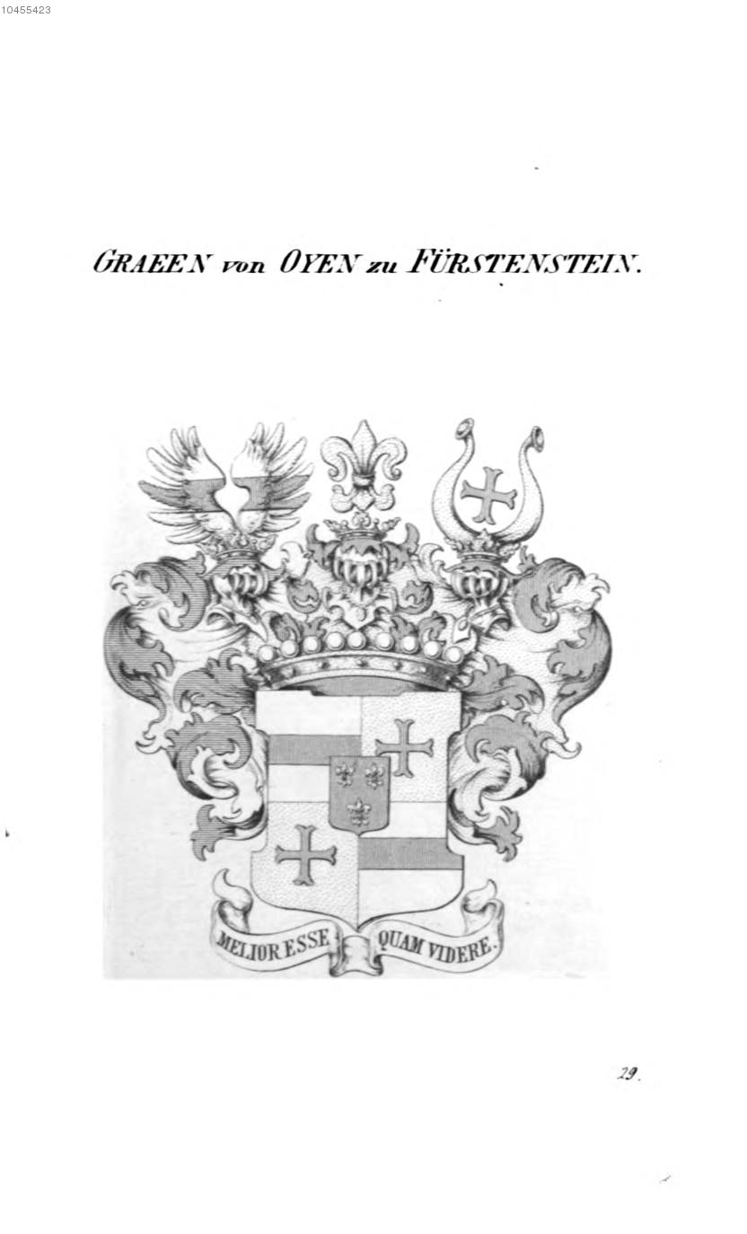 Oyen zu Fürstenstein — Tyroff オーストリア君主国紋章集の原図