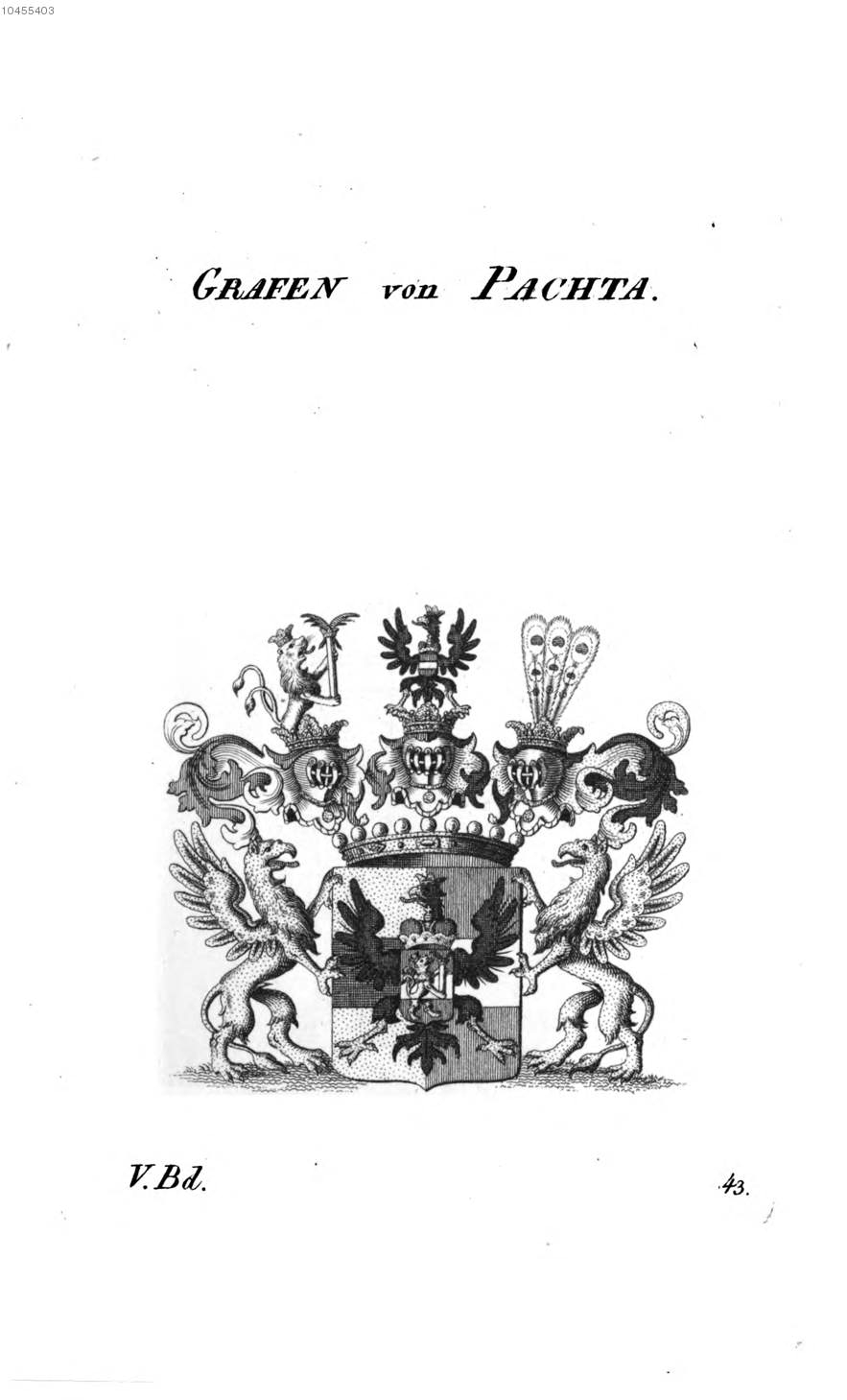Pachta — Tyroff オーストリア君主国紋章集の原図