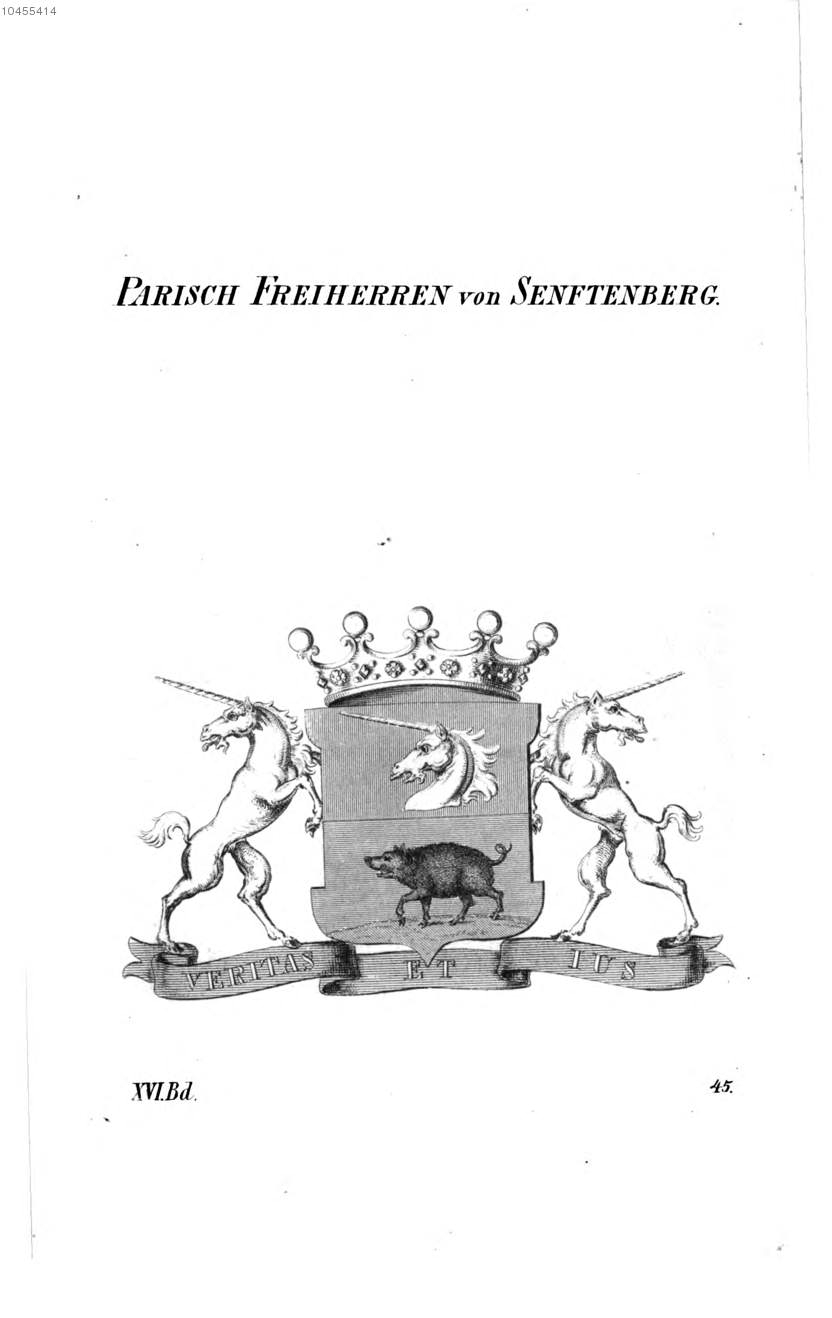 Parisch von Senftenberg 2 — Tyroff オーストリア君主国紋章集の原図