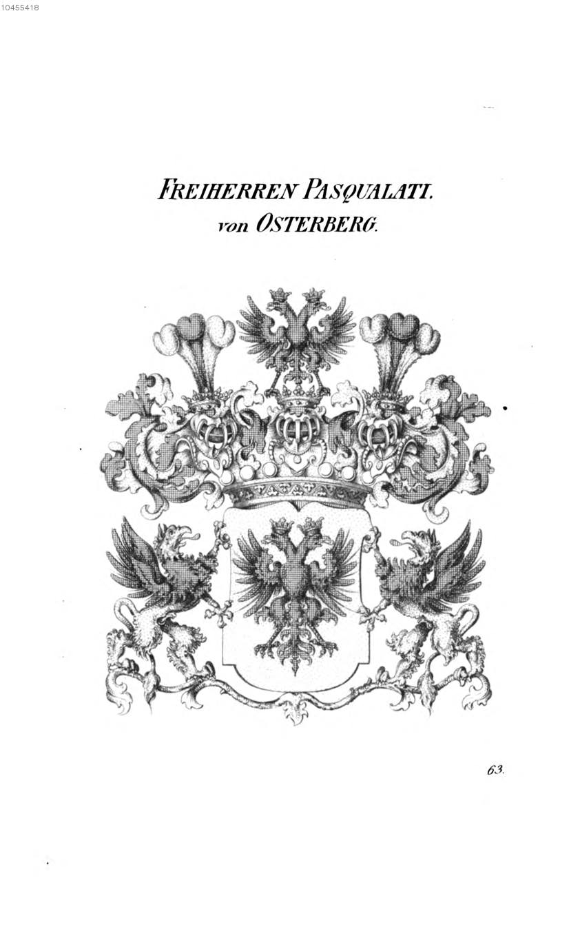 Pasqualati von Osterberg — Tyroff オーストリア君主国紋章集の原図