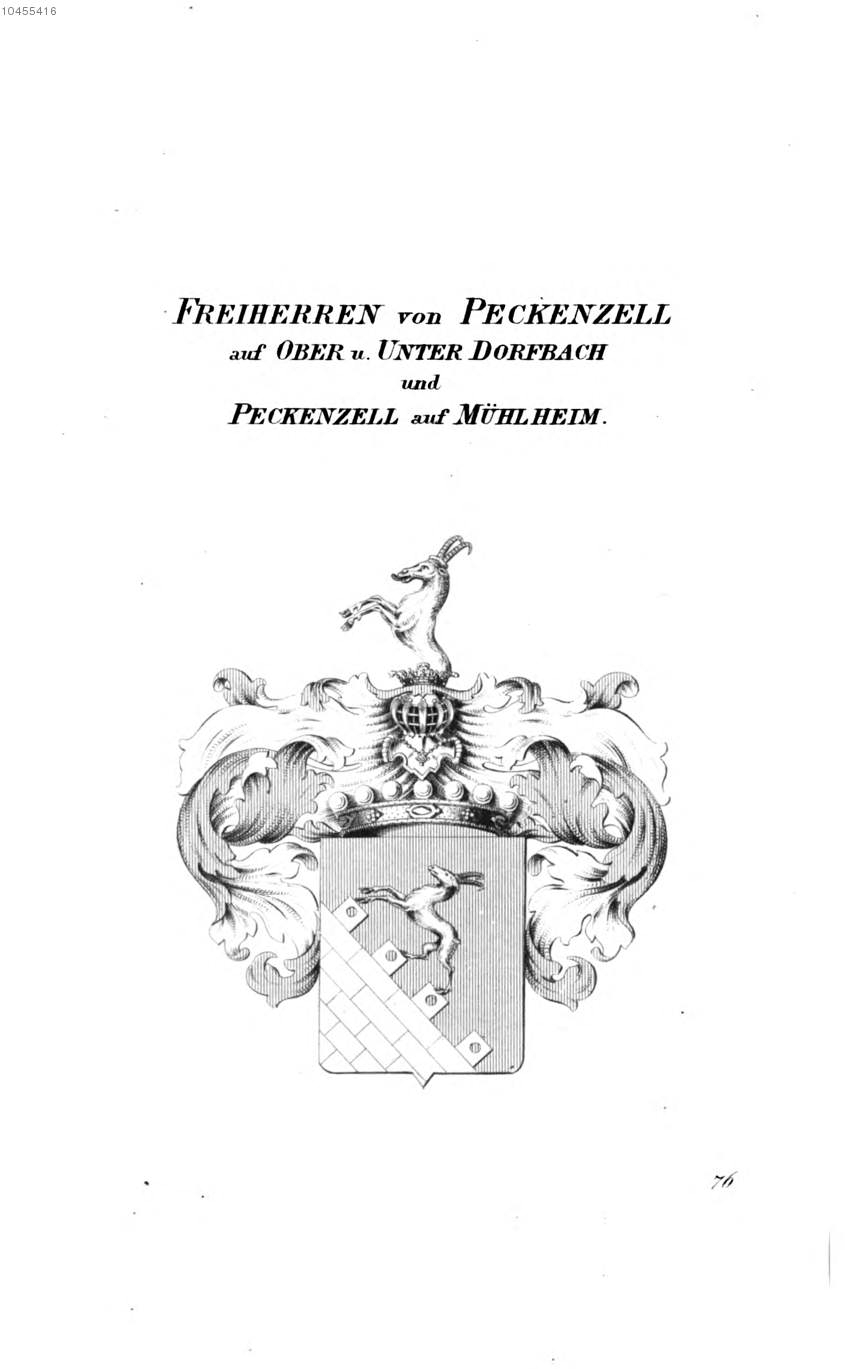 Peckenzell — Tyroff オーストリア君主国紋章集の原図