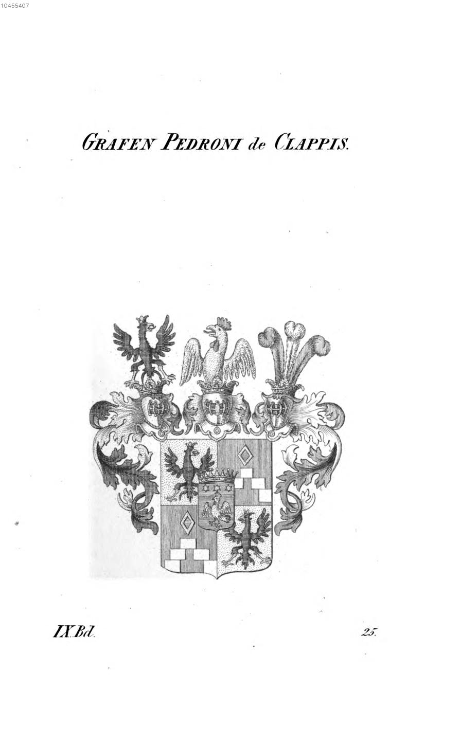 Pedroni de Clappis — Tyroff オーストリア君主国紋章集の原図