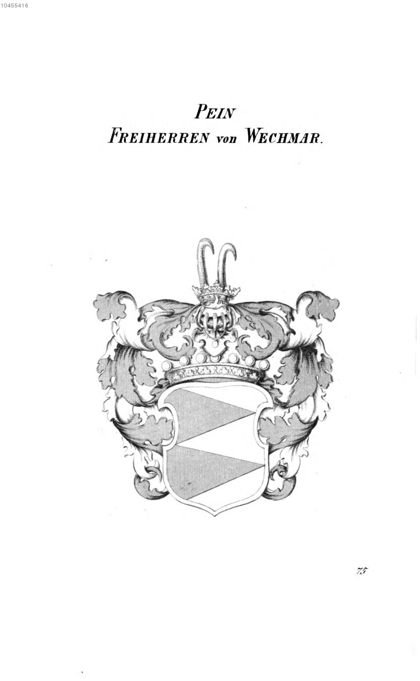 Pein von Wechmar — Tyroff オーストリア君主国紋章集の原図