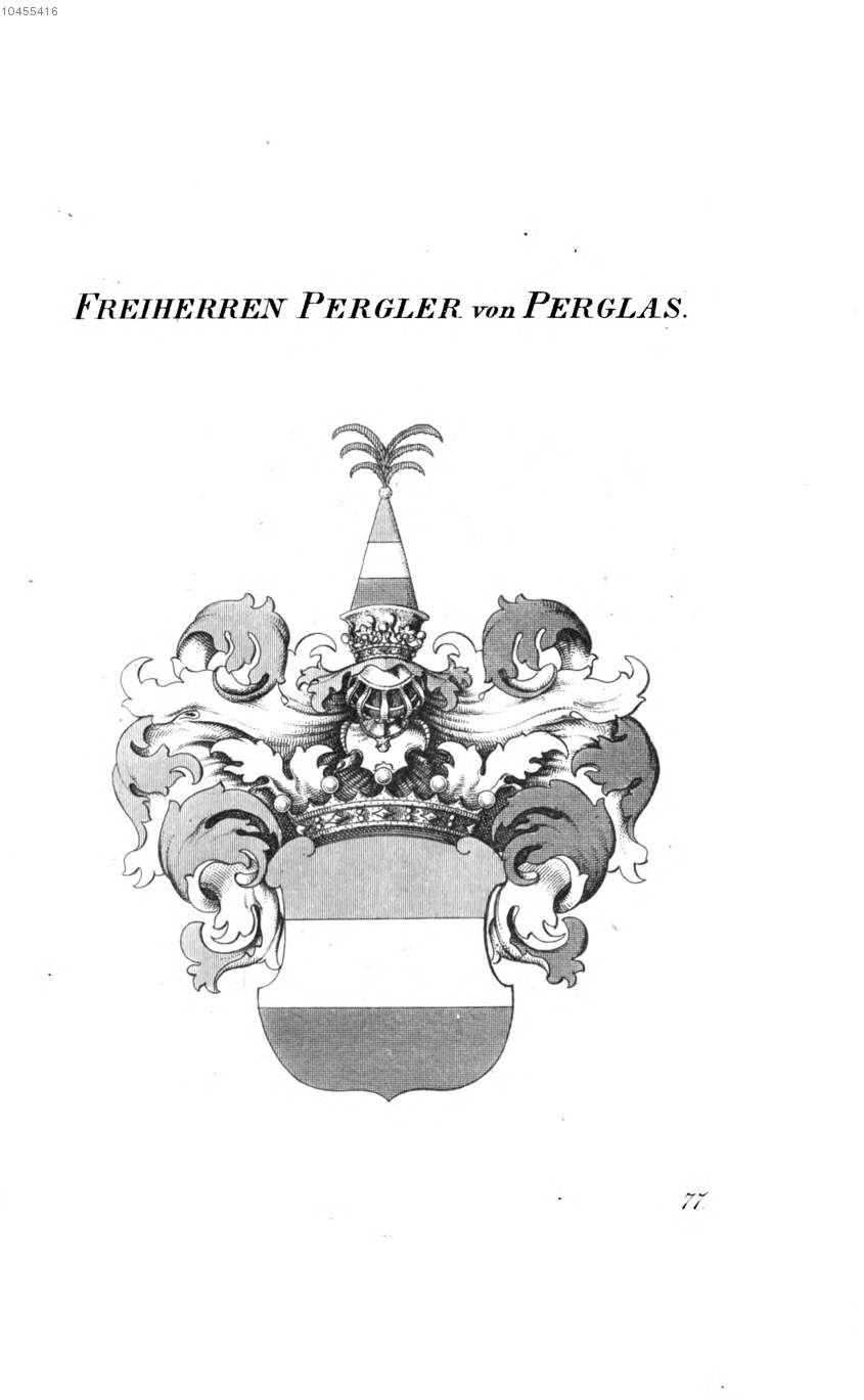 Pergler von Perglas — Tyroff オーストリア君主国紋章集の原図