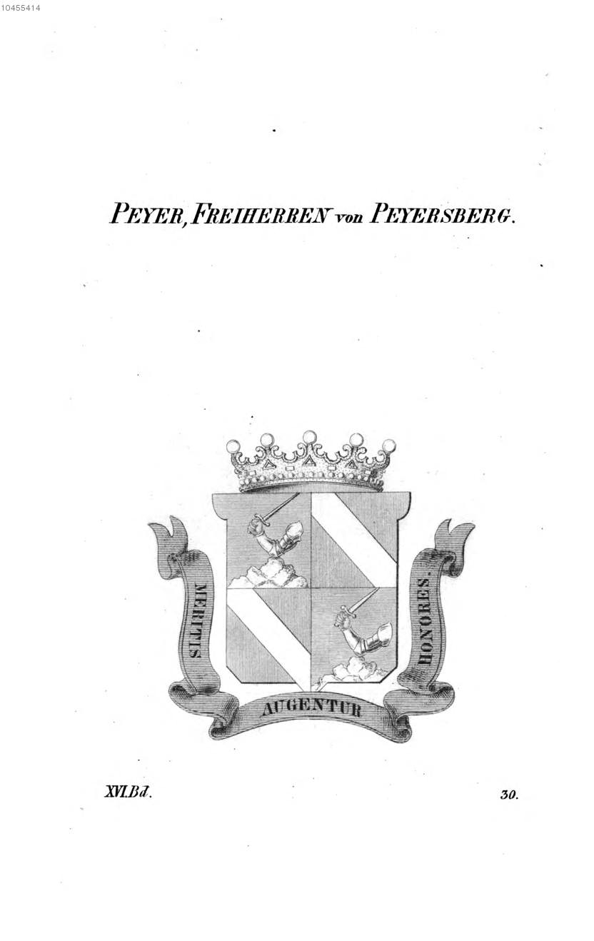 Peyer von Peyersberg 2 — Tyroff オーストリア君主国紋章集の原図