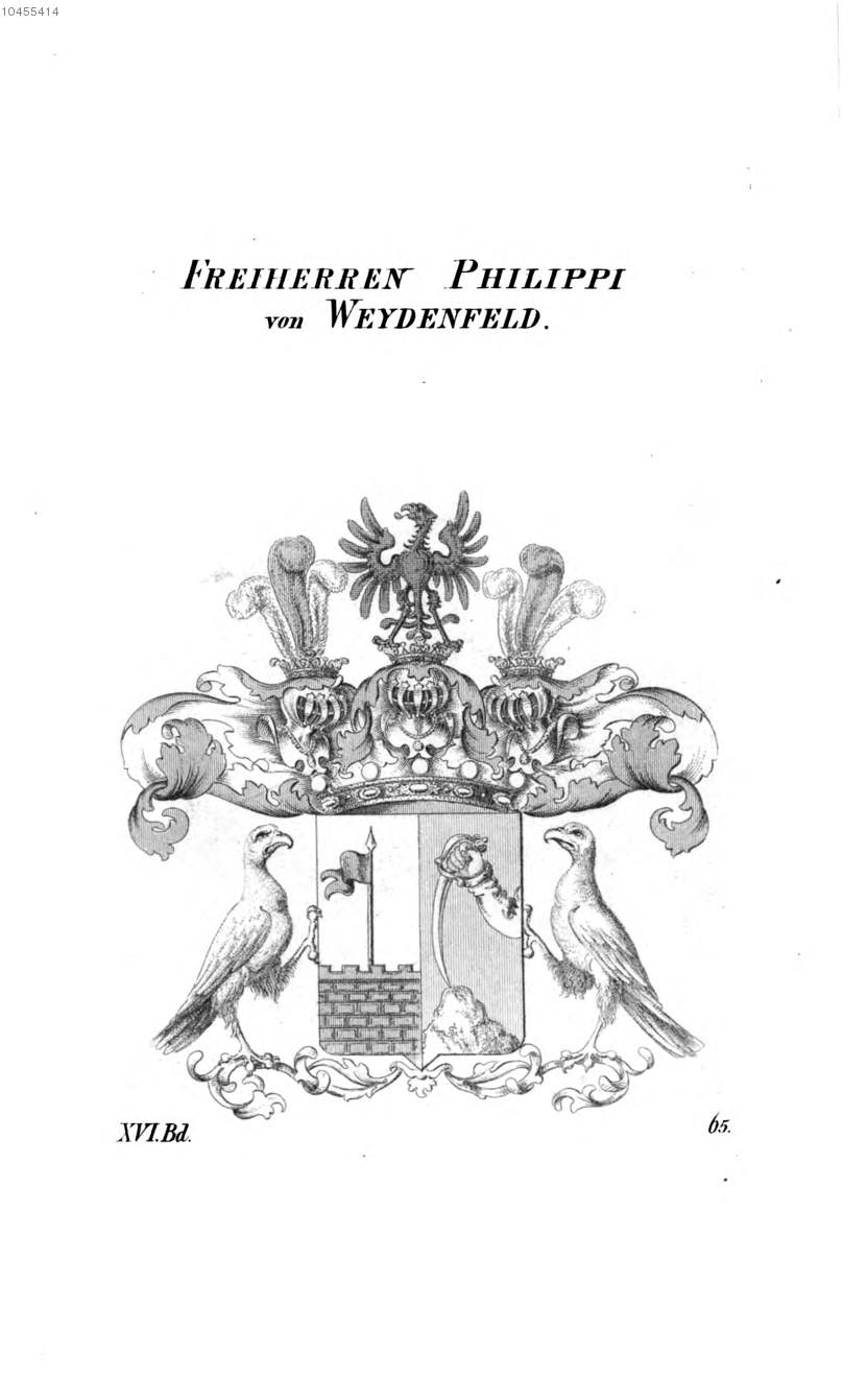 Philippi von Weydenfeld — Tyroff オーストリア君主国紋章集の原図