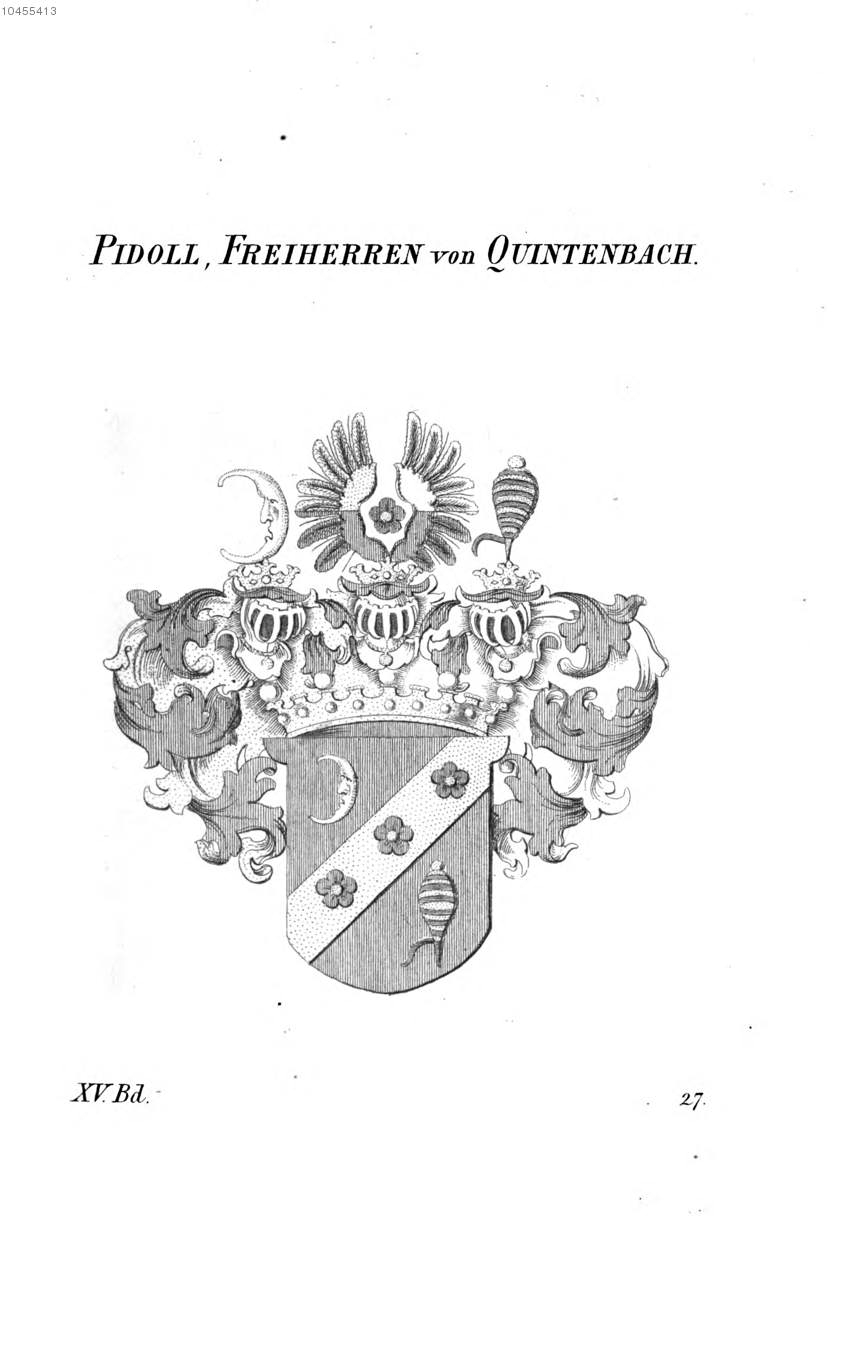 Pidoll von Quintenbach — Tyroff オーストリア君主国紋章集の原図