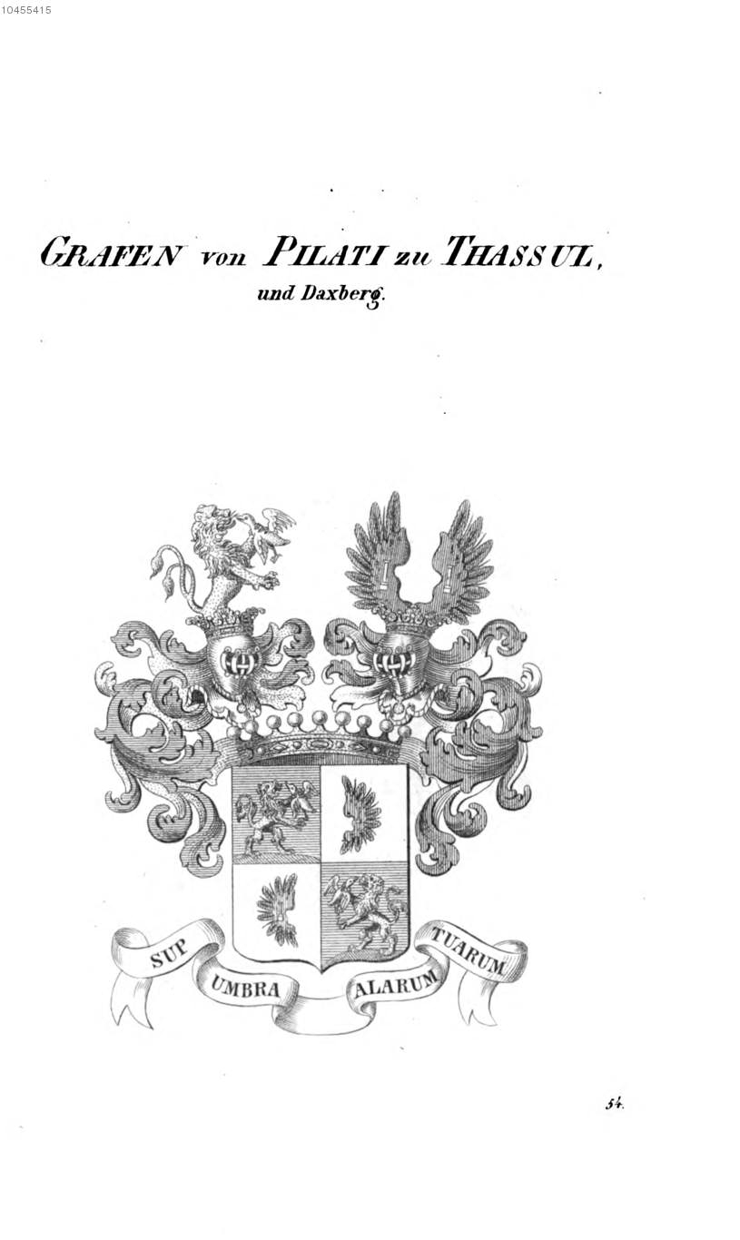 Pilati zu Thassul und Daxberg — Tyroff オーストリア君主国紋章集の原図