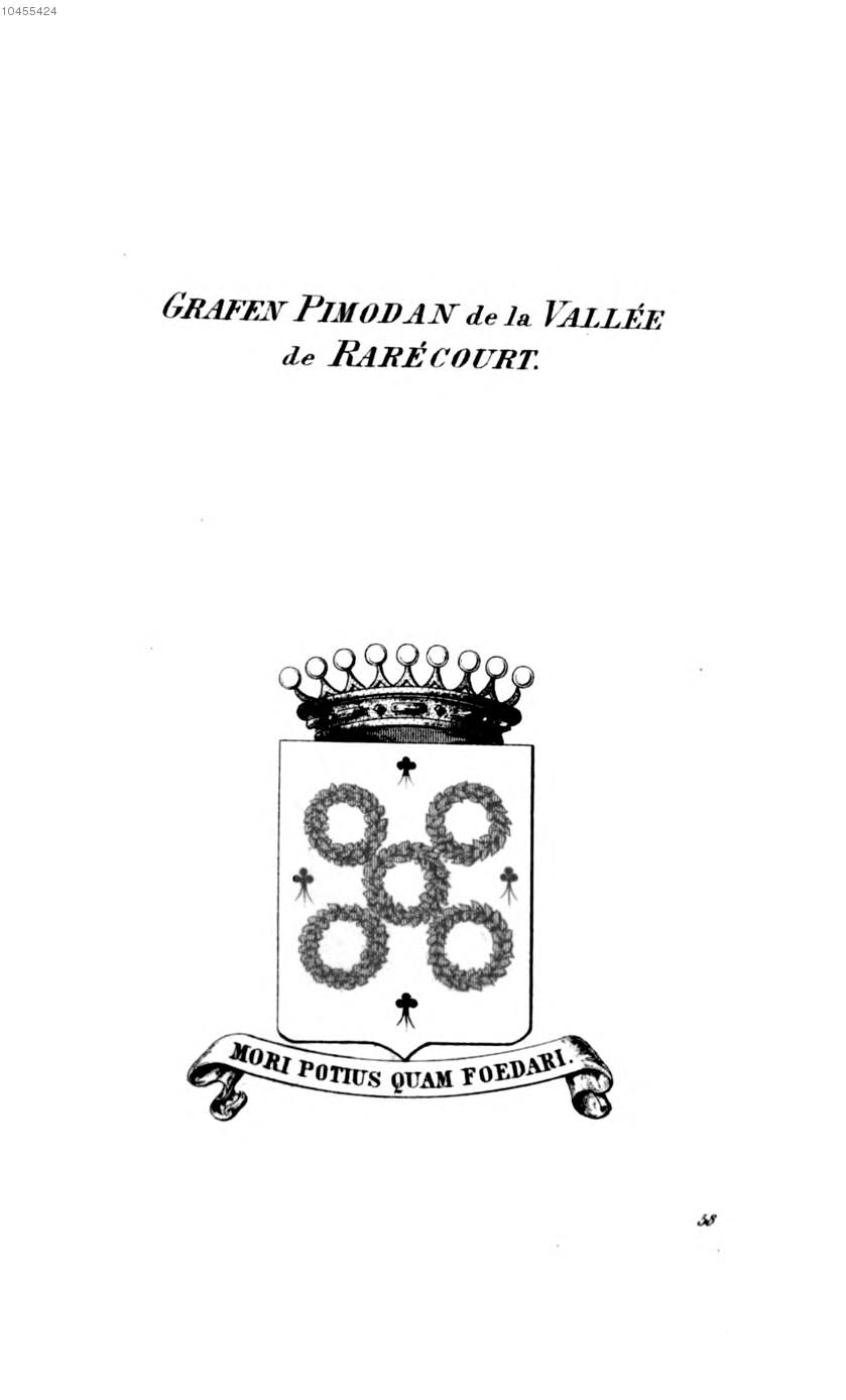 Pimodan de La Vallee de Rarecourt — Tyroff オーストリア君主国紋章集の原図