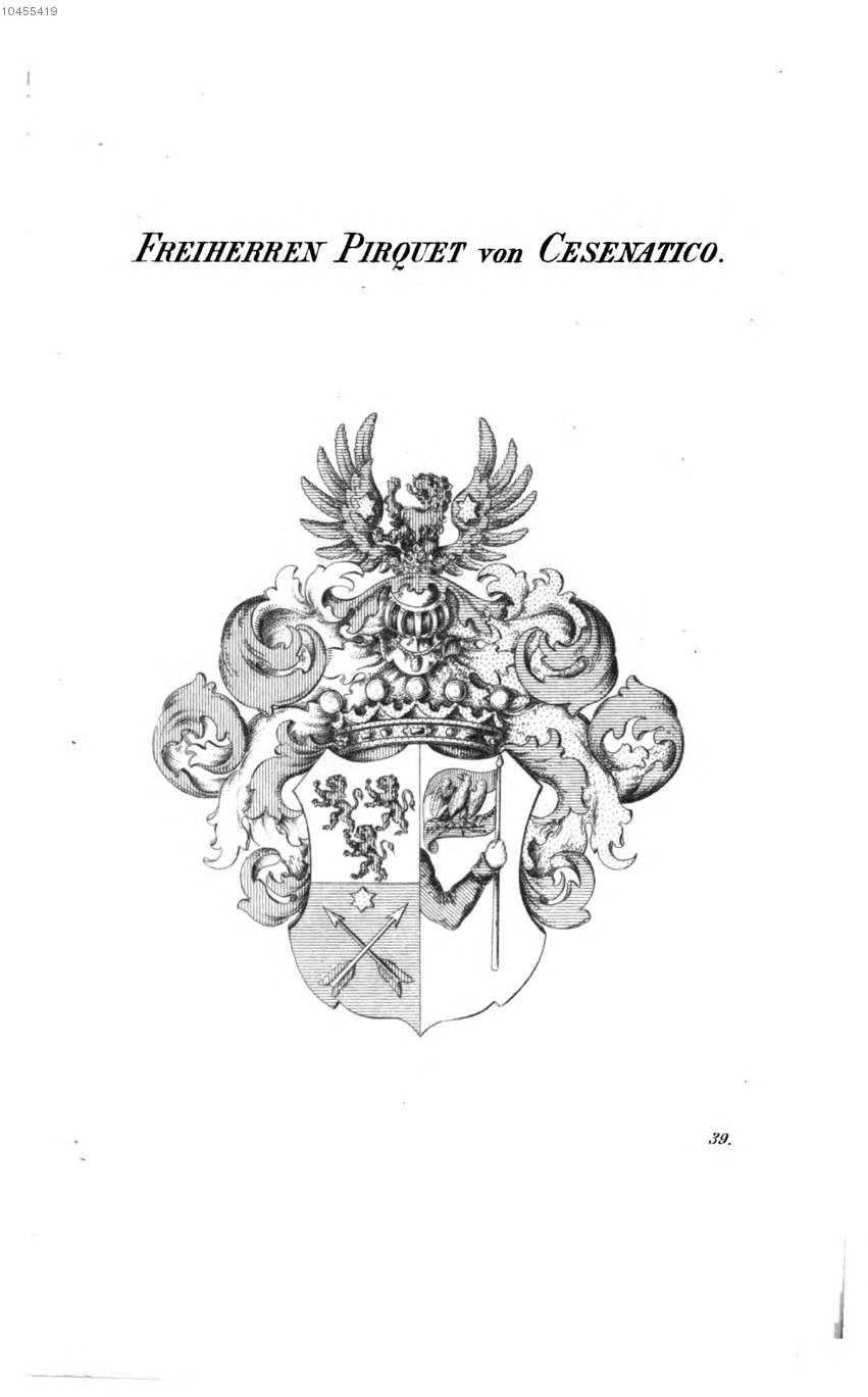 Pirquet von Cesenatico — Tyroff オーストリア君主国紋章集の原図