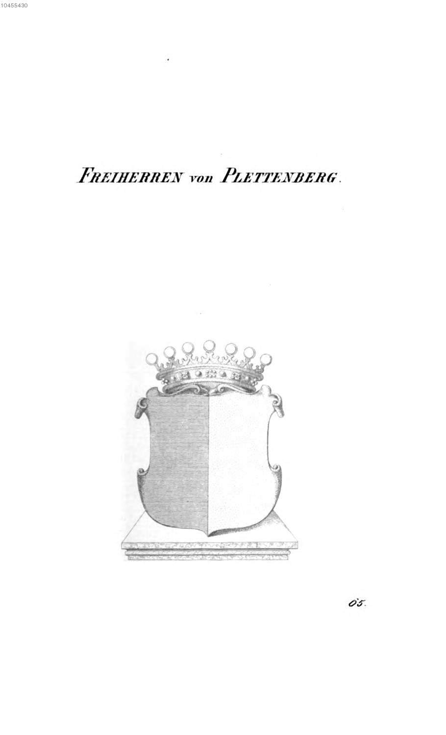 Plettenberg — Tyroff オーストリア君主国紋章集の原図
