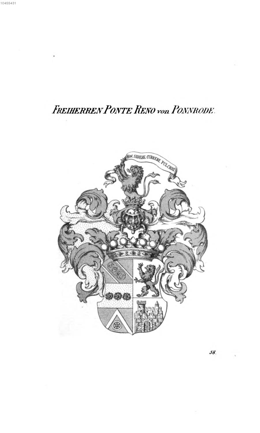 Ponte Reno von Ponnrode — Tyroff オーストリア君主国紋章集の原図
