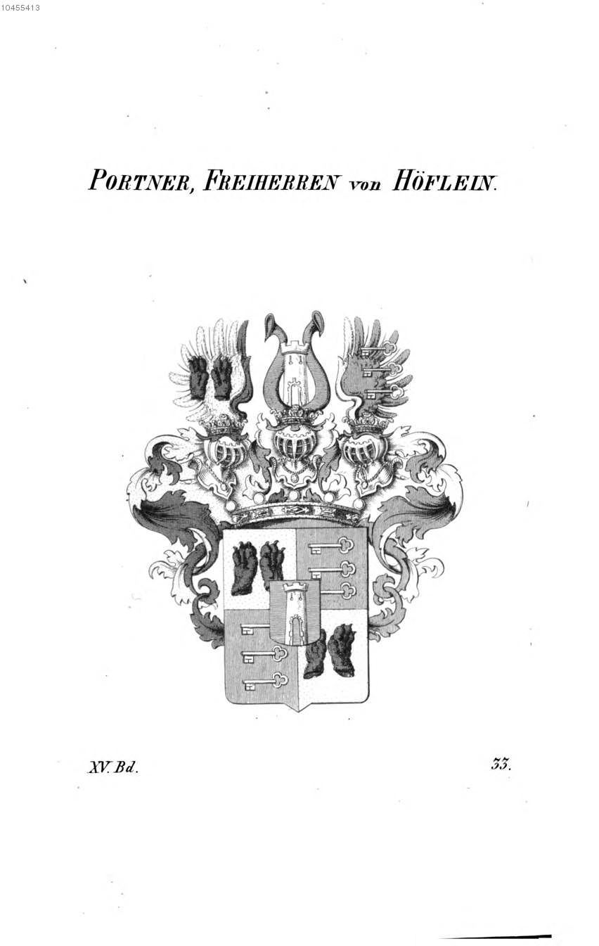 Portner von Höflein — Tyroff オーストリア君主国紋章集の原図