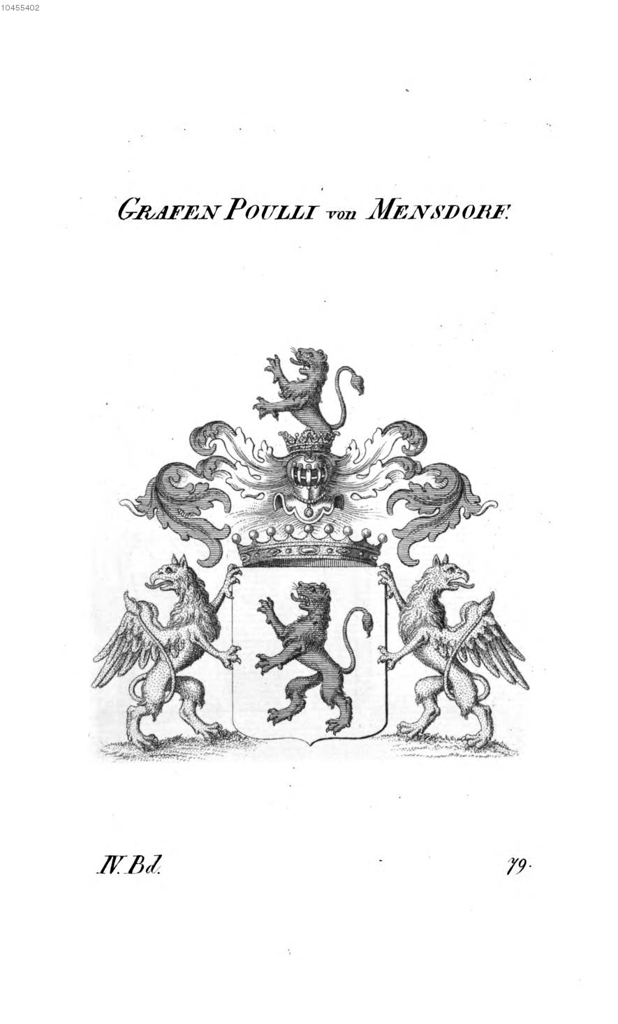 Poulli von Mensdorf — Tyroff オーストリア君主国紋章集の原図