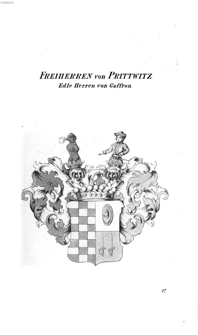 Prittwitz Edle Herren von Gaffron — Tyroff オーストリア君主国紋章集の原図