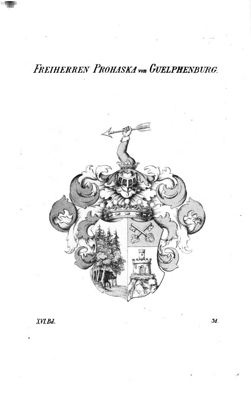 Prohaska von Guelphenburg — Tyroff オーストリア君主国紋章集の原図