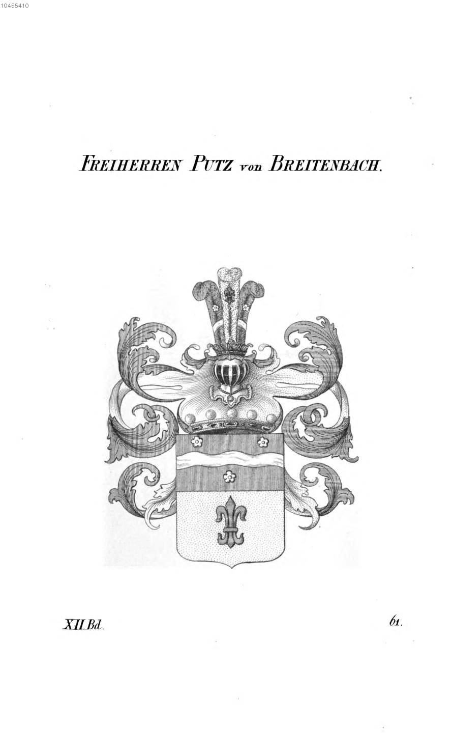 Putz von Breitenbach — Tyroff オーストリア君主国紋章集の原図
