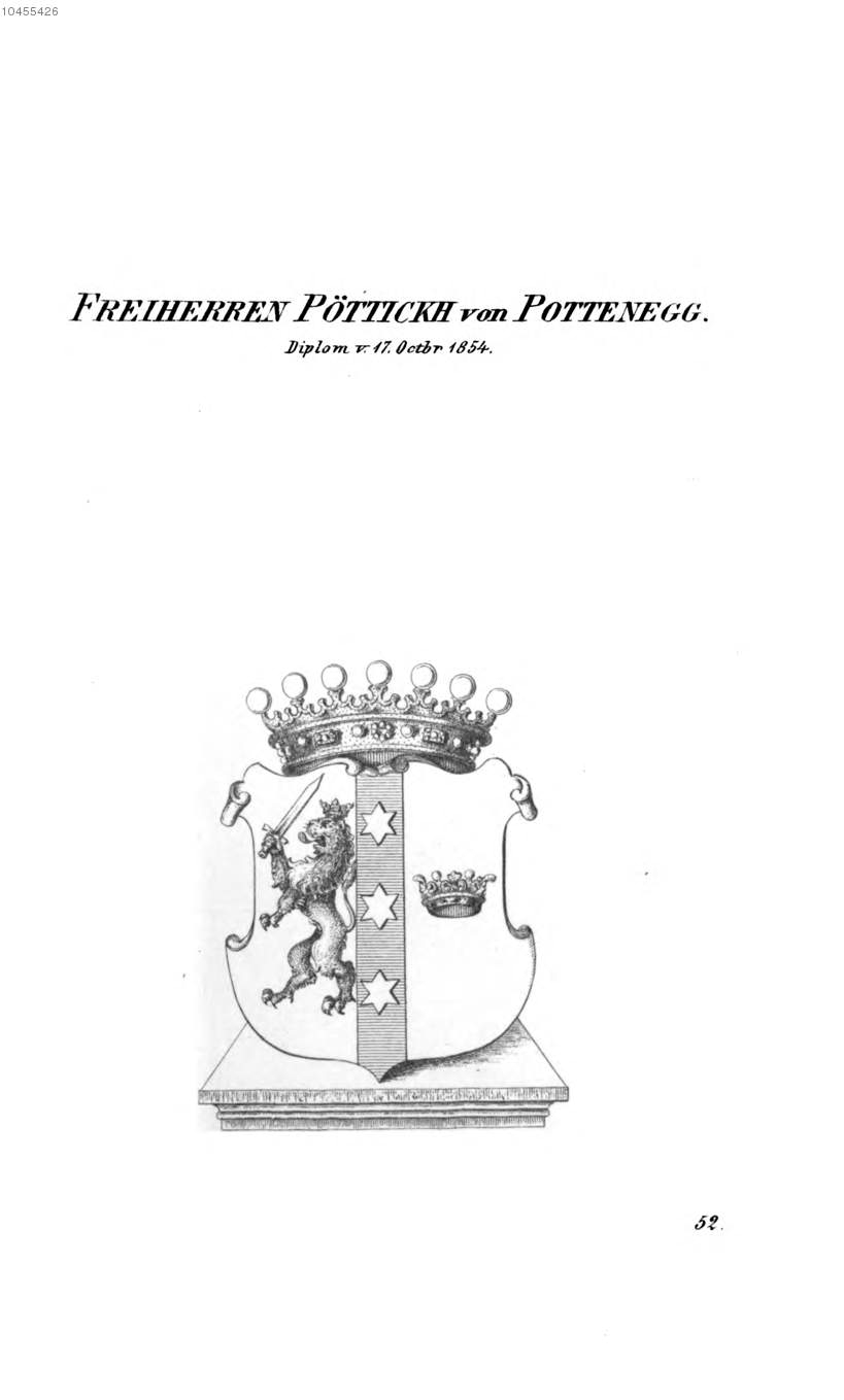Pöttickh von Pottenegg — Tyroff オーストリア君主国紋章集の原図