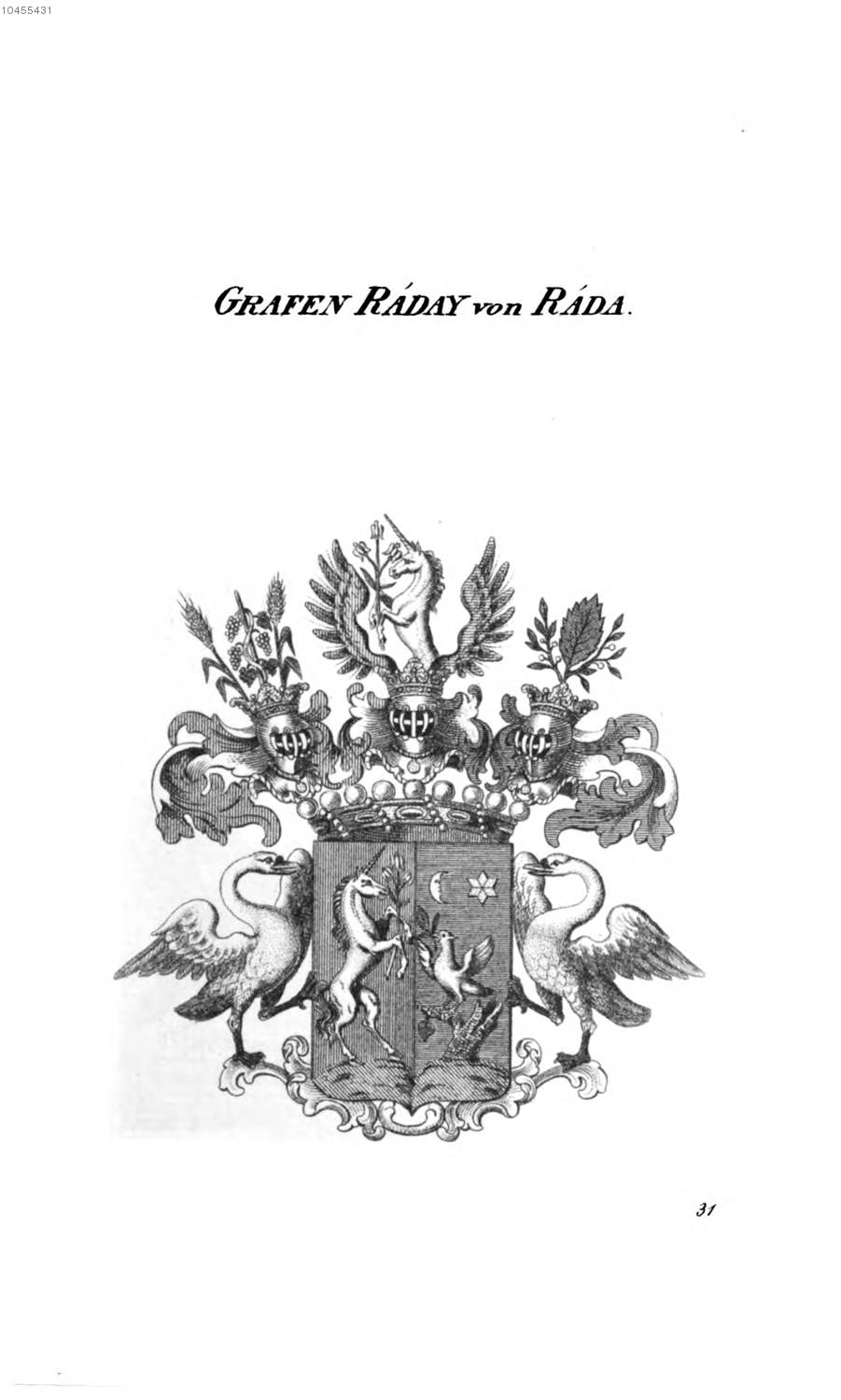 Raday von Rada — Tyroff オーストリア君主国紋章集の原図